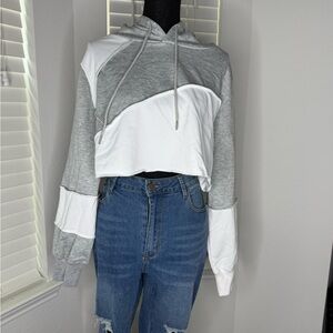 SHEIN Gray and White Hoodie